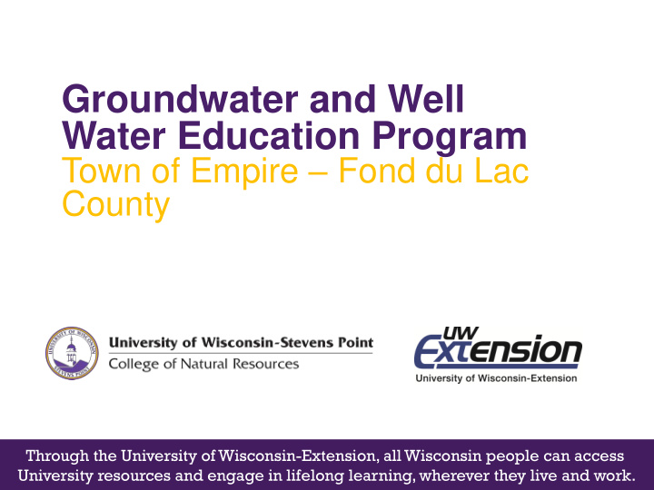 groundwater and well
