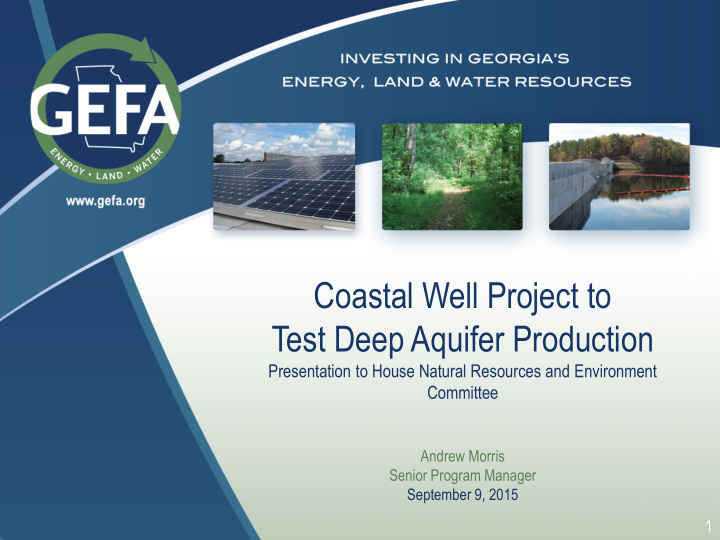 coastal well project to test deep aquifer production