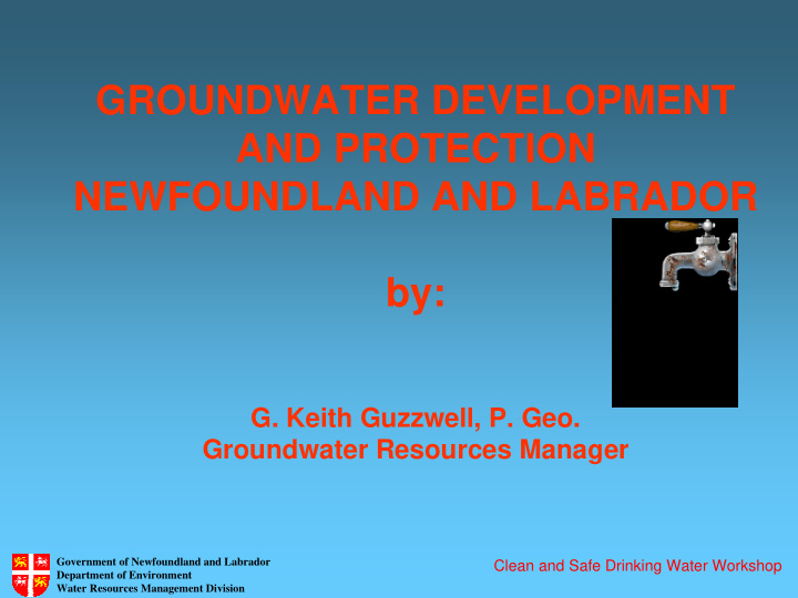 groundwater development and protection newfoundland and