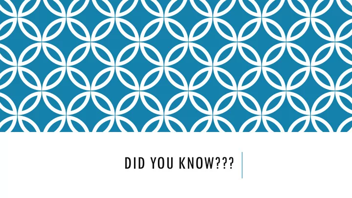 did you know florida districts
