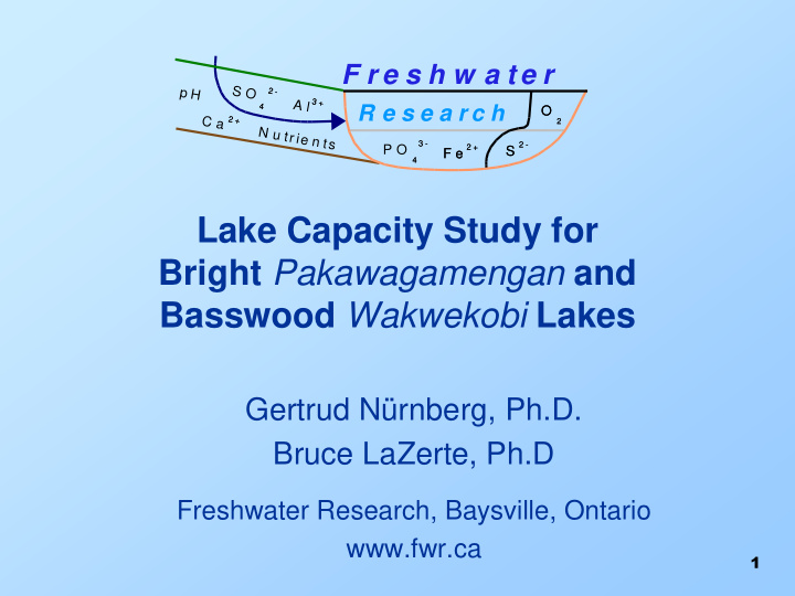 lake capacity study for