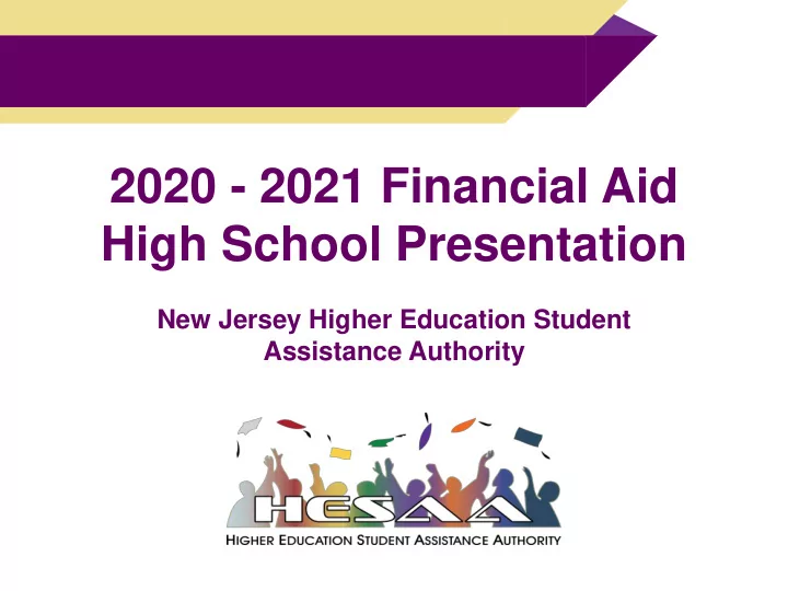 2020 2021 financial aid high school presentation