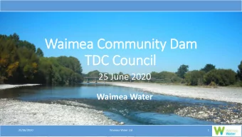TDC Council  25 June 2020  Waimea Water  25/06/2020  Waimea Water Ltd  1  Agenda  1. Covid-19