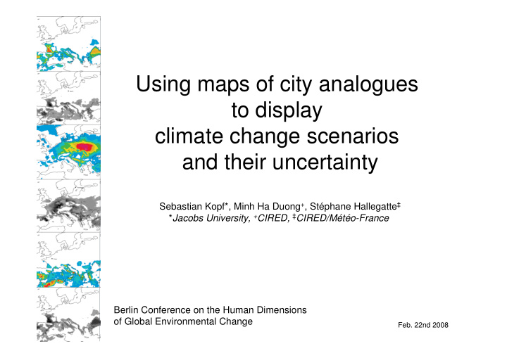 using maps of city analogues to display climate change
