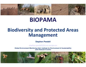 BIOPAMA  Biodiversity and Protected Areas  Management  Stephen Peedell