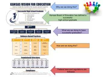Why are we doing this?  Kansas Board of Education has defined a  successful  high school graduate