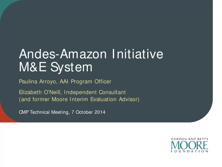andes amazon initiative m e system