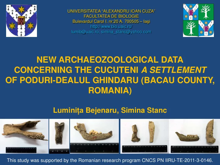 new archaeozoological data concerning the cucuteni a