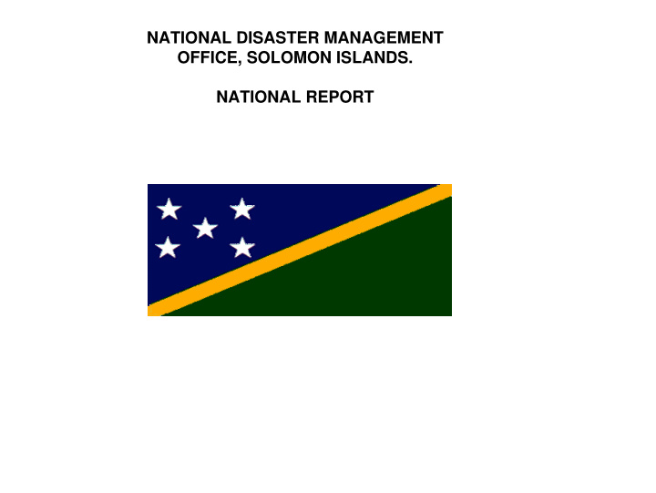national disaster management office solomon islands