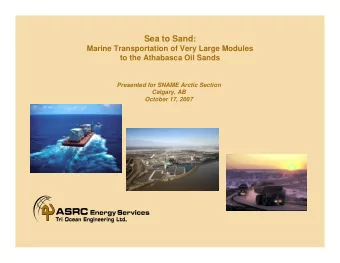 Tri Oceans Credentials  Tri Ocean is a full service EPCM contractor specialising  in design and