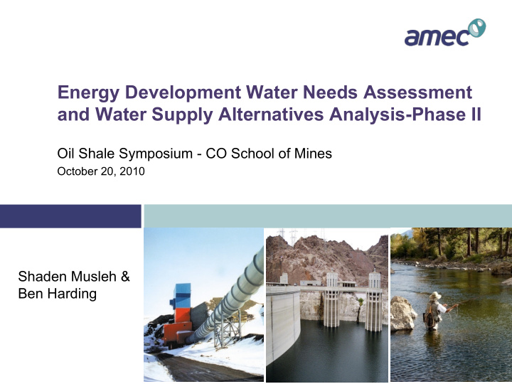 energy development water needs assessment and water