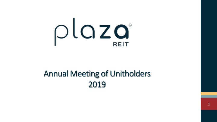 annual meeting of unitholders 2019