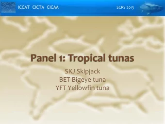 SKJ Skipjack  BET Bigeye tuna  YFT Yellowfin tuna  SCRS 2013 SKJ Skipjack (assessed in 2008)