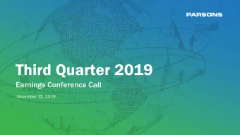 Third Quarter 2019  Earnings Conference Call  November 12, 2019  This presentation contains