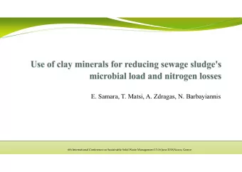 E. Samara, T. Matsi, A. Zdragas, N. Barbayiannis 6th International Conference on Sustainable Solid