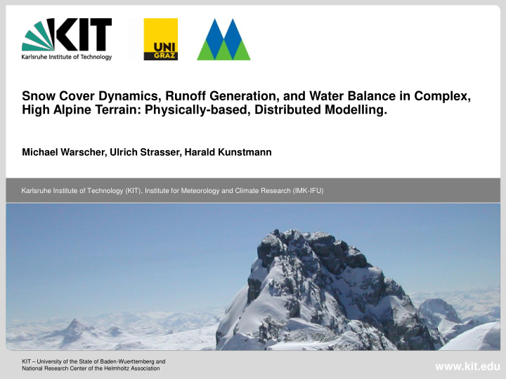 snow cover dynamics runoff generation and water balance