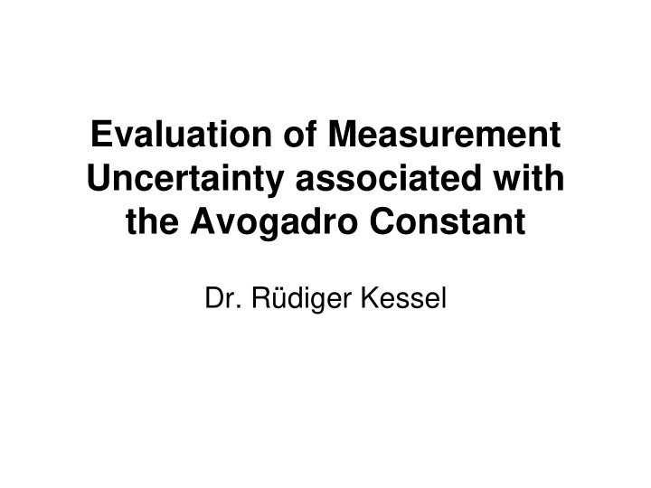 evaluation of measurement uncertainty associated with the