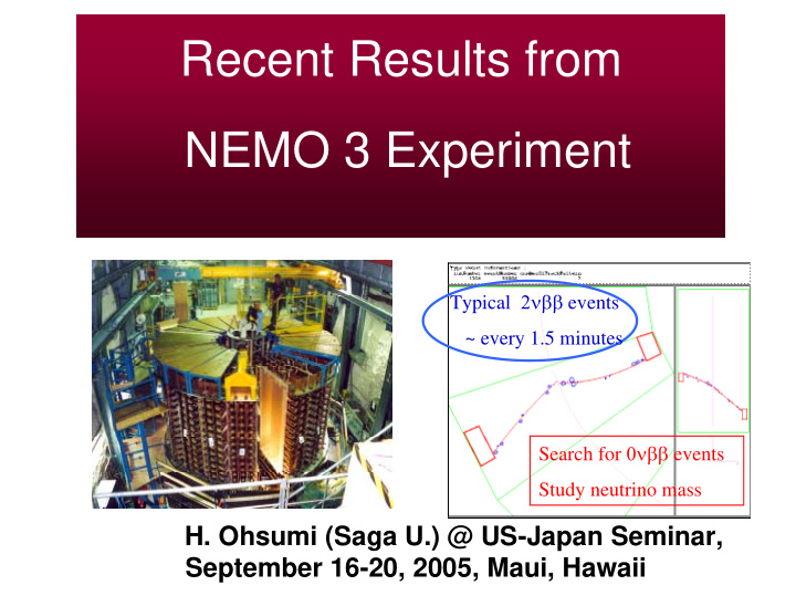 recent results from nemo 3 experiment