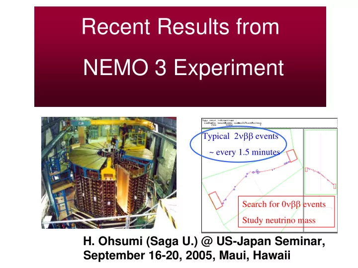 recent results from nemo 3 experiment