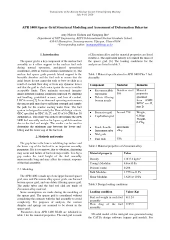 APR 1400 Spacer Grid Structural Modeling and Assessment of Deformation Behavior  Amy Nkirote
