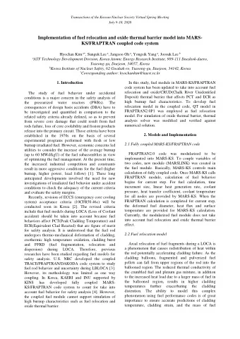 Implementation of fuel relocation and oxide thermal barrier model into MARS-  KS/FRAPTRAN coupled