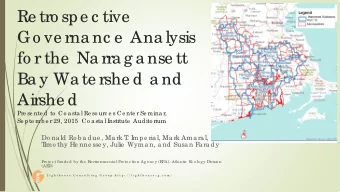 Re tro spe c tive  Go ve rna nc e  Ana lysis  fo r the  Na rra g a nse tt  Ba y Wa te rshe d a nd
