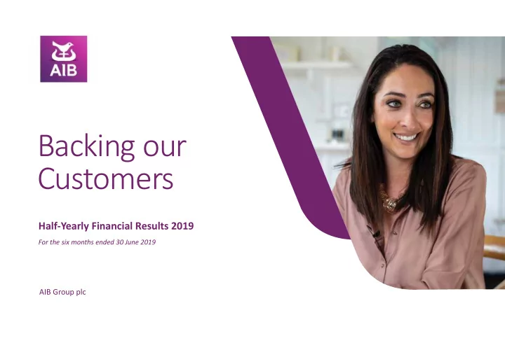 backing our customers