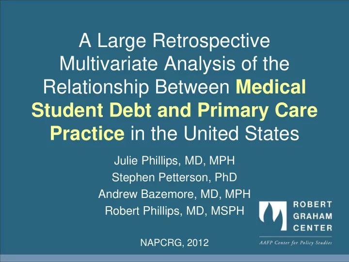 a large retrospective multivariate analysis of the