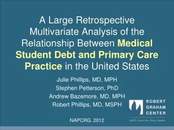 A Large Retrospective  Multivariate Analysis of the Relationship Between Medical  Student Debt and