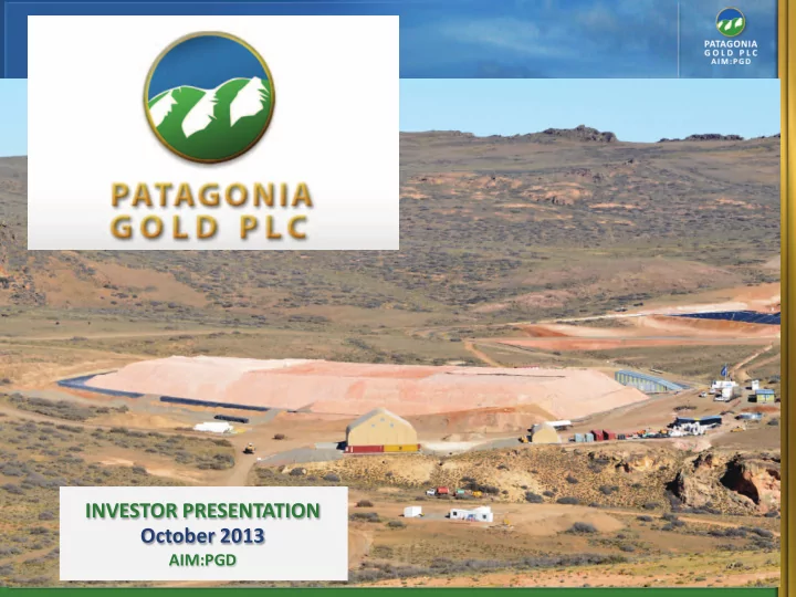 investor presentation october 2013