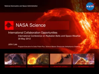 NASA Science  International Collaboration Opportunities  International Conference on Radiation
