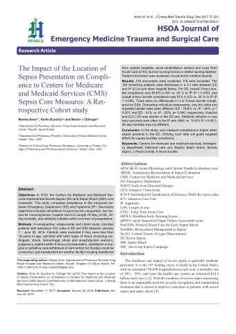 The Impact of the Location of  from outside hospitals, acute rehabilitation centers and Long Term