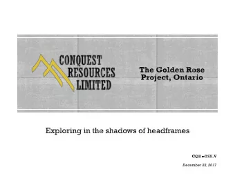 December 22, 2017  This document may contain certain forward-looking information which involves