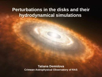 Perturbations in the disks and their  hydrodynamical simulations  Tatiana Demidova  Crimean