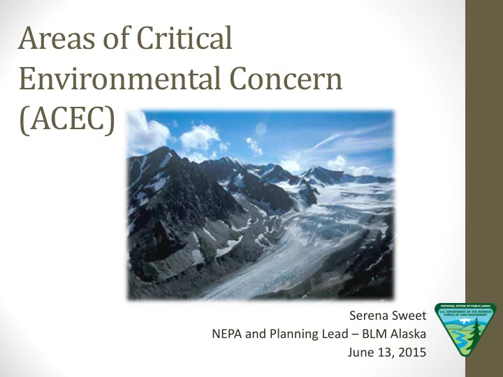 areas of critical environmental concern acec