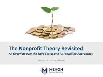 The Nonprofit Theory Revisited  An Overview over the Third Sector and Its Prevailing Approaches