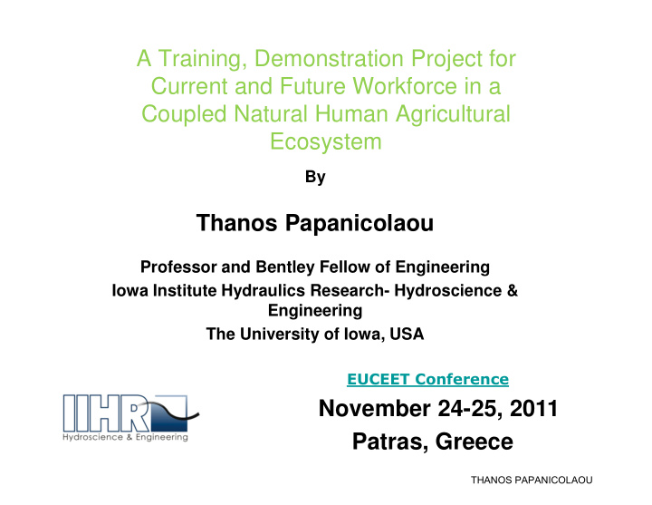 a training demonstration project for current and future