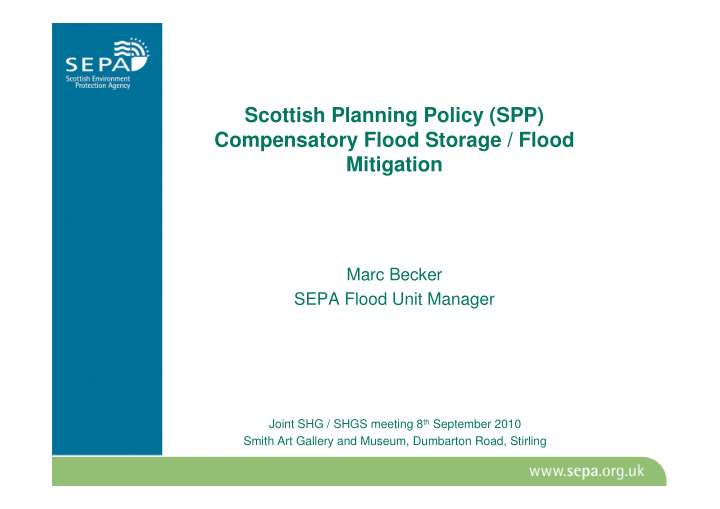 scottish planning policy spp compensatory flood storage