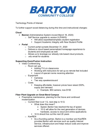 Technology Points of Interest  To further support social distancing during this time and