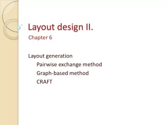 Layout design II.  Chapter 6  Layout generation  Pairwise exchange method  Graph-based method