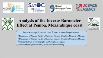 Analysis of the Inverse Barometer  Effect at Pemba, Mozambique coast  Bvar Chavango,
