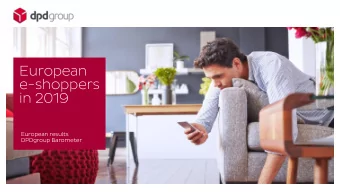 European  e-shoppers  in 2019  European results  DPDgroup Barometer  DPDgroup e-shopper barometer -