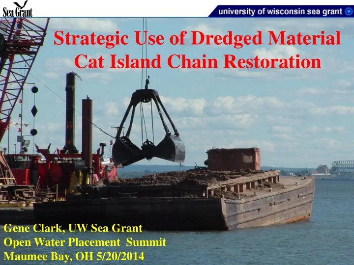 strategic use of dredged material cat island chain