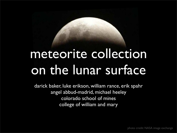 meteorite collection on the lunar surface