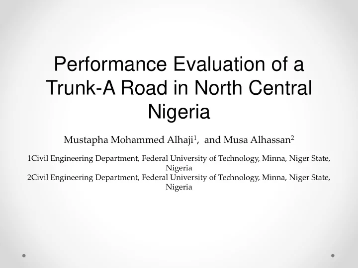 trunk a road in north central