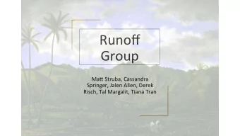 Runoff  Group  Ma, Struba, Cassandra  Springer, Jalen Allen, Derek  Risch, Tal Margalit, Tiana Tran