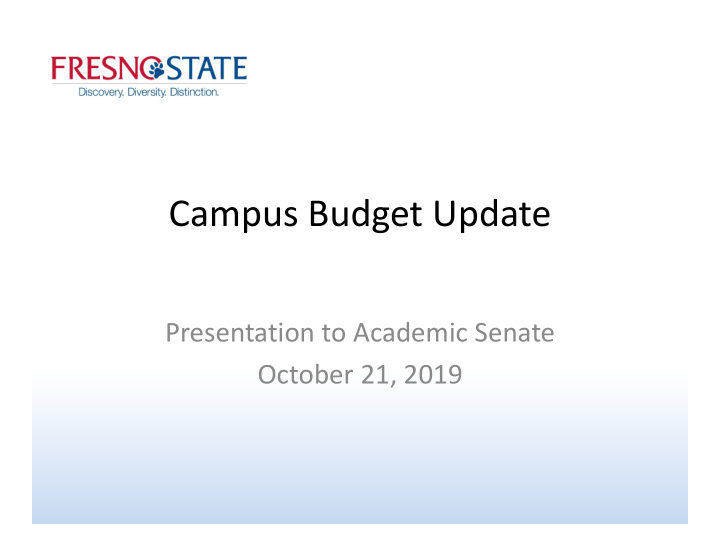 campus budget update