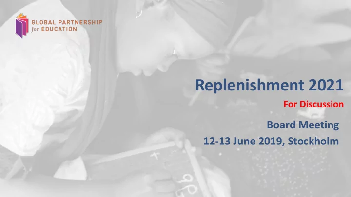 replenishment 2021