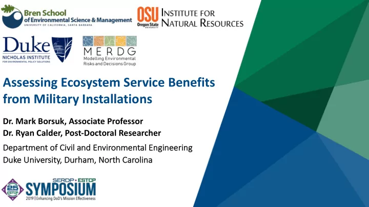 assessing ecosystem service benefits from military