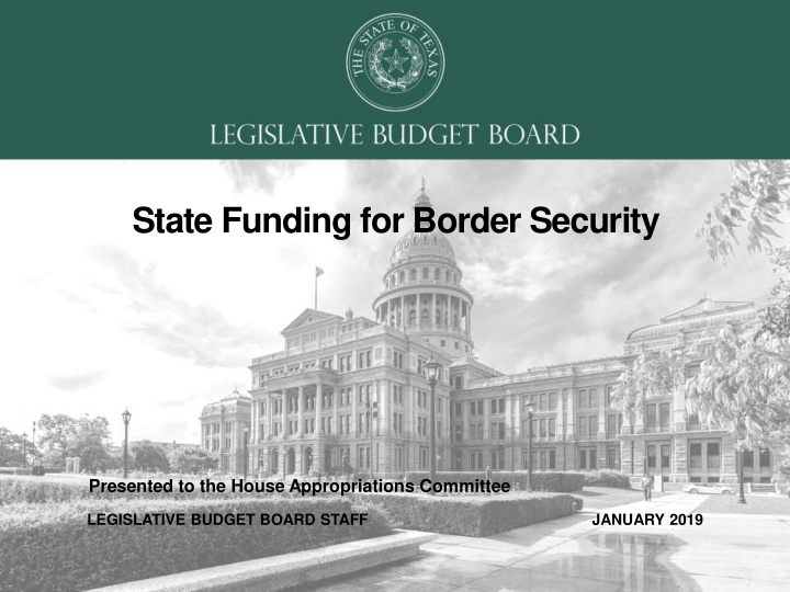 state funding for border security